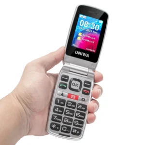 Senior Flip Phone V202T with SOS Button 4G Dual Screen Large Keys Dumb Phone with Charging for Elderly Care Product