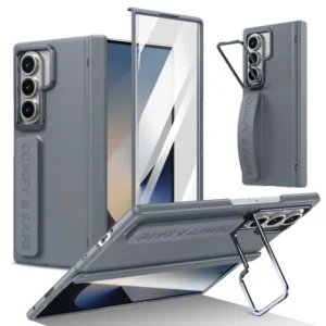 Shockproof 360 Full Cover with Screen Protector Camera Bracket Wristband Holder Phone Case for Samsung Galaxy Z Fold 3 4 5 6 7