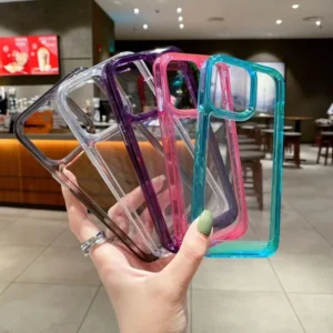 Shockproof Anti Scratch Clear Hard PC+TPU Mobile Phone Protector Case Cover Air Bag for iPhone 12 13 14 15 16 17 Pro Max