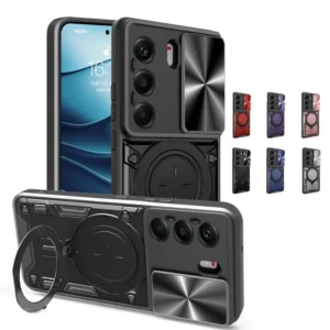 Shockproof Case for Tecno Camon 40 Pro Camon 40 Slide Camera Lens Protection Rotating Stand Back Cover