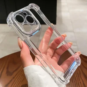 Shockproof Transparent Acrylic Hard Cover Four Corner Anti Fall Phone Case iPhone 17 15 Pro Max Space TPU Mobile Phone Protector