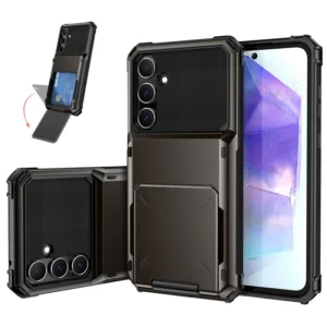 Slide Wallet Credit Card Slot Phone Case for Samsung Galaxy A16 A06 A15 A35 A55 A05S A25 A14 A54 A34 A32 A13 Armor Back Cover