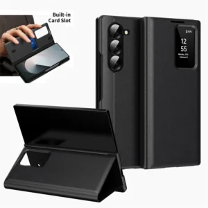 Smart View PU Leather Card Slots Flip Case for Samsung Galaxy Z Fold 7 6 5 4 3 Z TriFold Smart Sleep Window Book Cover