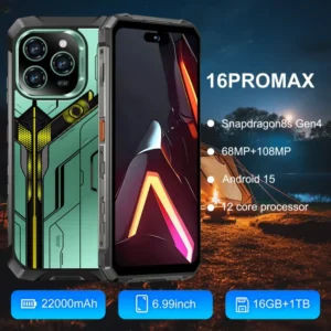 Smartphone 16 PROMAX Rugged 5G IP68 Waterproof Drop proof Dustproof CDMA GSM Night Vision Shockproof