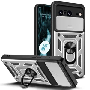 Smartphone Cases for Google Pixel 11 10 9 8 7 6 Pro XL 8A 7A Shockproof Ring Holder Slide Camera Rugged Mobile Phone Cover