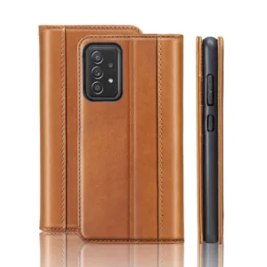 Smartphone Factory Price Genuine Leather Wallet Phone Case with Flip Design for for A52 5G
