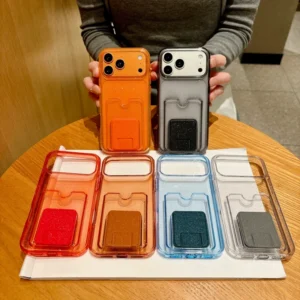 Soft Tpu Glitter Card Wallet Mobile Phone Case for iPhone 13 14 15 16 17 Air 17 Pro Max Back Cover with Phone Holder