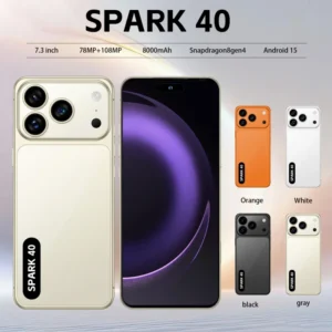 Spark 40 72MP+108MP Cameras 7.3″ 120Hz Perforated Screen 8000mAh 16GB+1TB Global 5G LTE Dual SIM GPS Stylus Cellphone