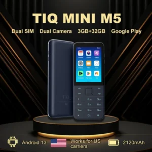 TIQ MINI M5 US Version 4G Keypad Smartphone 3+32GB Android13 Dual SIM Touch Screen 5MP Rear Cam Google Play Pocket Mobile Phone