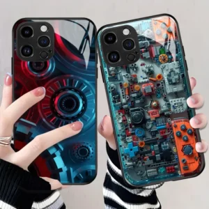 Tempered Glass Hard Mobile Phone Case for iPhone 11 12 13 14 15 16 Pro Max Shockproof Smartphone Protective Back Cover