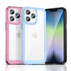 Transparent Acrylic and Soft TPU Phone Case for iPhone 14 Clear Hard for iPhone 14 Pro Plus Max 100% Fit Case