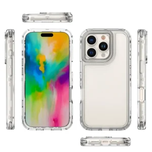 Transparent Anti Fall Sports Phone Case for iPhone 15 13 Pro Max Hard Acrylic TPU PC Cover for Space Sports