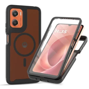 Transparent Hard PC Cover for Motorola Moto G06 G56 G86 G55 G35 Shockproof Magnetic Mobile Phone Case with PET Protective