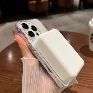 Transparent PC Large Hole Hard Shell for Mobile Phone Ice Magnetic Suction Case Full Coverage Anti Fall Camera Protector