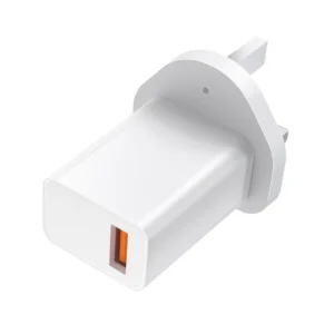 UKCA Certified 20W GaN Fast Charger UK Plug Single Port USB a QC 3.0 Power Adapter IEC 61558 Standard