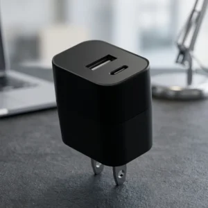 US Plug 2.4A Dual Output Wall Charger USB-A + Type-C Travel Charger Adapter for Smartphones