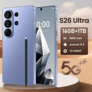 Ultra HD S26 Smartphone 5G Dual SIM Business 108MP Rear Camera CDMA LTE 8000mAh Octa Deca Core MTK Global