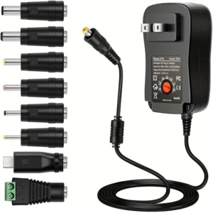 Universal Multi Voltage Fast Charger 3 12v Adjustable Adapter With 6 Optional Adapter Plugs Suitable for 3v to 12v Most Small