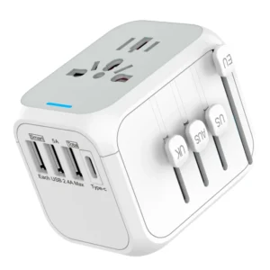 Universal Travel Adapter International Wall Charger Fast 5A 3 USB a USB C European Power Charger AC Plug Adapter