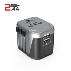 Universal Travel Adapter Portable 2 Usb Quick Charger Wall Charger Adapter