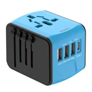 Universal Travel Charger Adapter US UK EU AU Plug Socket with Three USB and One Type C Charger Power Adapter