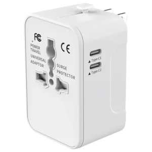 Universal Travel Charger Adapters 1 USB 2 Type C Port Fast Charger QC3.0 PD 15W 20W Output Power US UK EU AUS