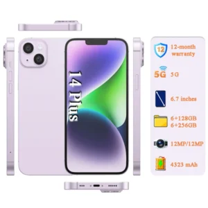 Unlocked Mobile Phone 14 Plus 128GB/256GB Global Version 5G Smartphone with 12MP Camera