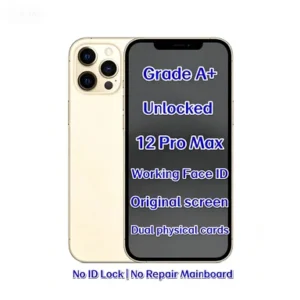 Used 12 Pro Max Gold 128GB 20W Fast Charging 5G Smartphone Global Unlocked Bulk