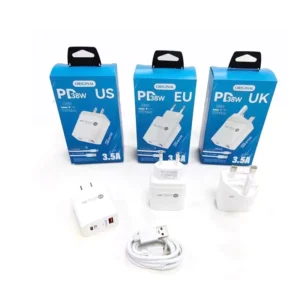 With Package 2 in 1 Qc3.0 Adapter Pd 12W 18W Fast Charging Dual Port USB & USB C Type C Charger Adapter for Mobile Phones
