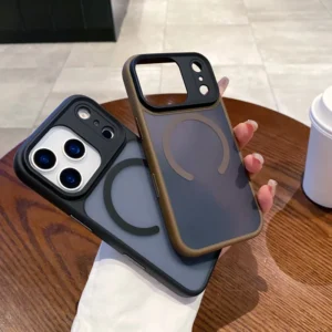 iPhone 17 16 Pro Max Air Case Magnetic TPU Frame Matte PC Hard Shockproof Phone Case for iPhone 17 Pro Max